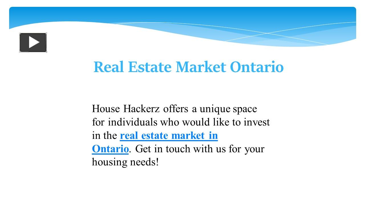 PPT Real Estate Market Ontario PowerPoint presentation free to