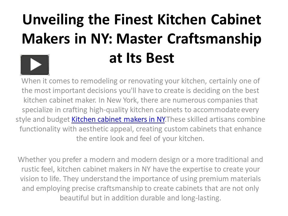PPT Unveiling the Finest Kitchen Makers in NY Master