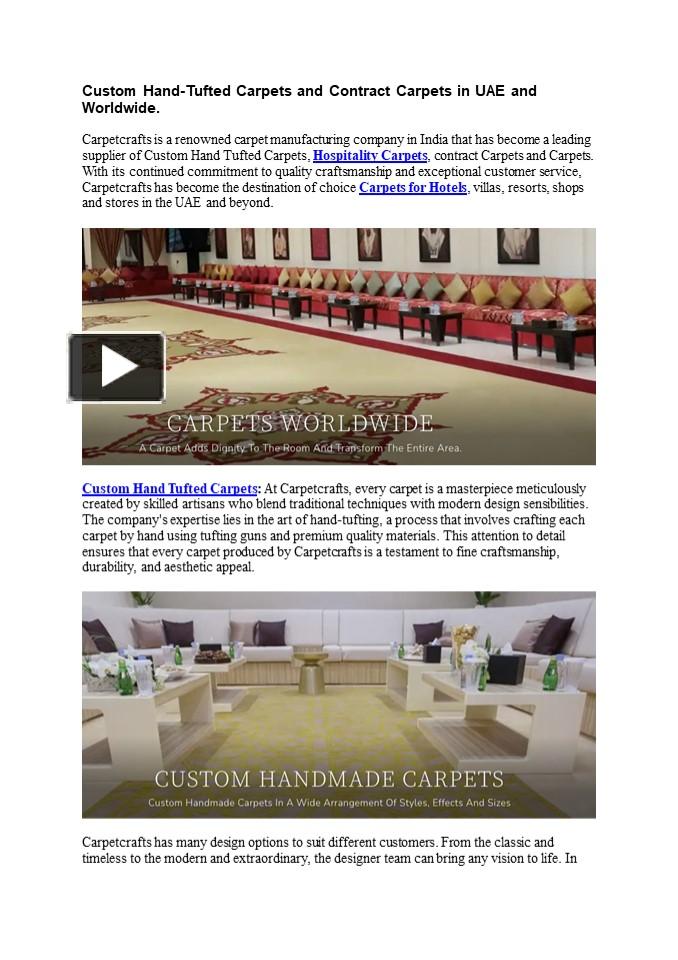 PPT Custom HandTufted Carpets and Contract Carpets in UAE and