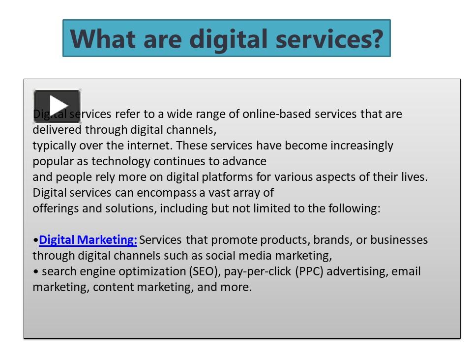 PPT What are digital services? PowerPoint presentation free to