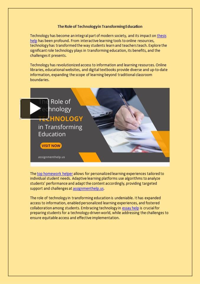 The Role of Technology in Transforming Education presentation free to(05)