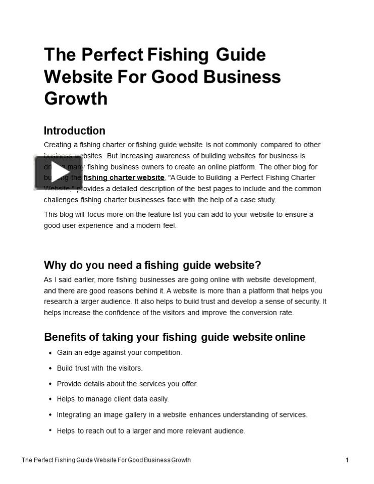 PPT The Perfect Fishing Guide site For Good Business Growth
