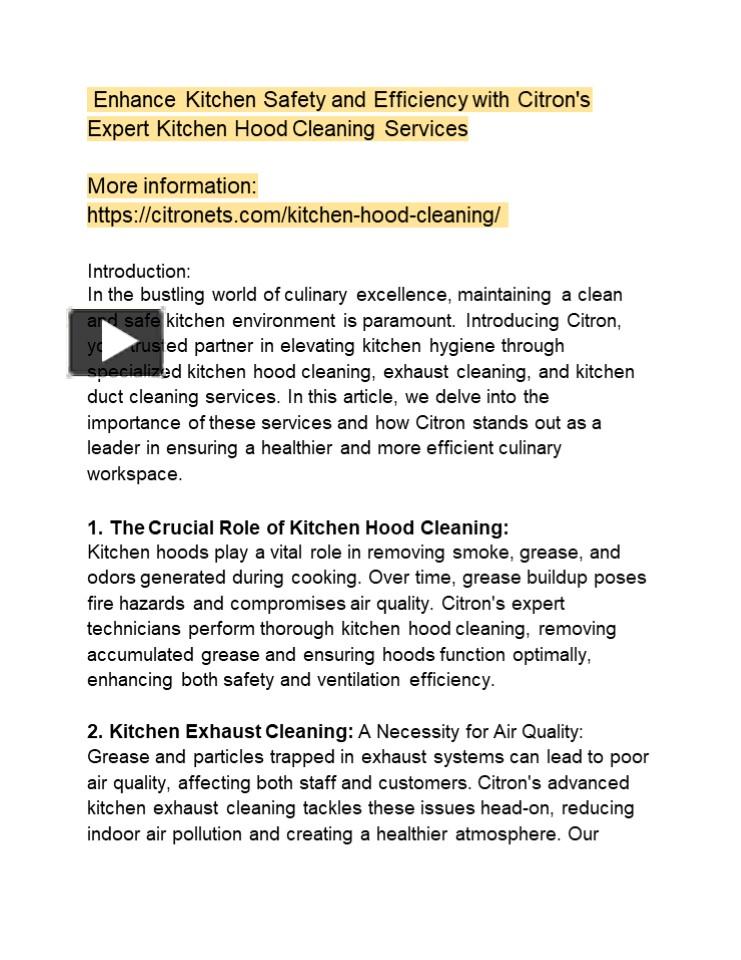 PPT Kitchen Hood Cleaning Company in Abu Dhabi PowerPoint