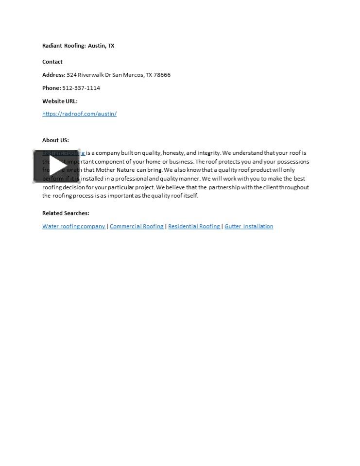 PPT Radiant Roofing Austin, TX PowerPoint presentation free to