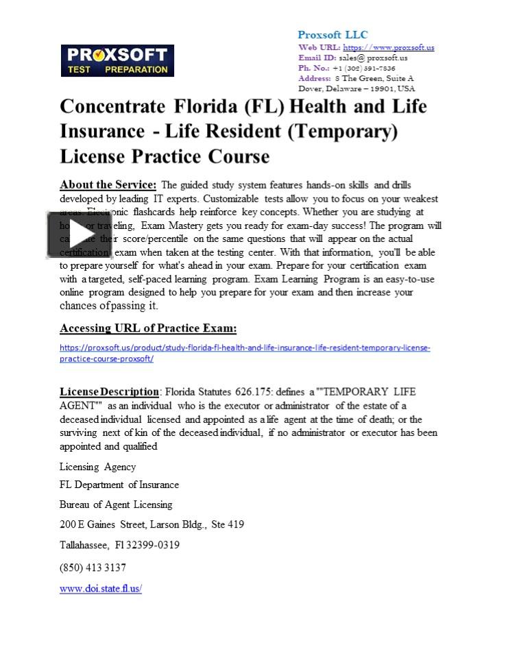 PPT Concentrate Florida (FL) Health and Life Insurance Life