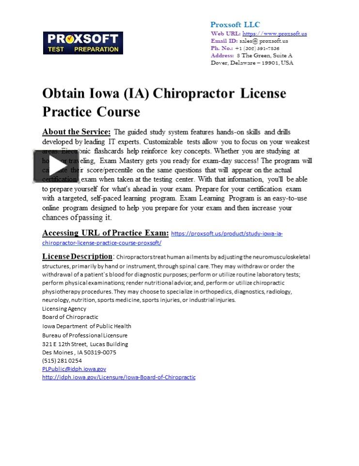 PPT Obtain Iowa (IA) Chiropractor License Practice Course PowerPoint