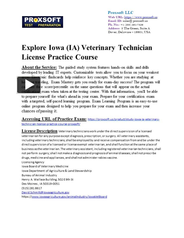 PPT Explore Iowa (IA) Veterinary Technician License Practice Course PowerPoint presentation