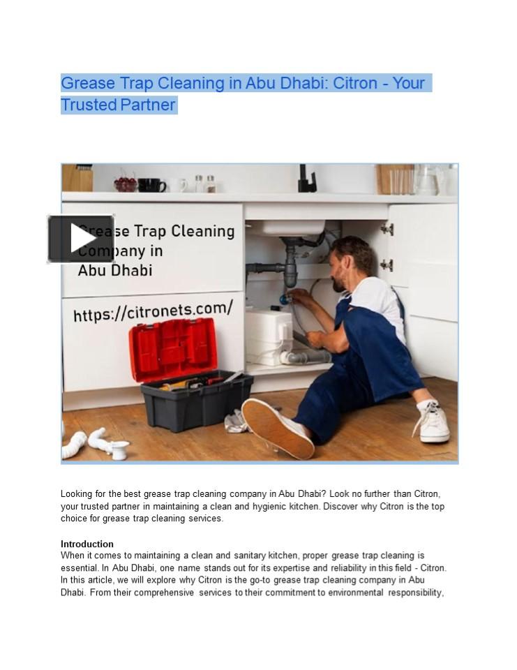 PPT Grease Trap Cleaning Company in Abu Dhabi (1) PowerPoint