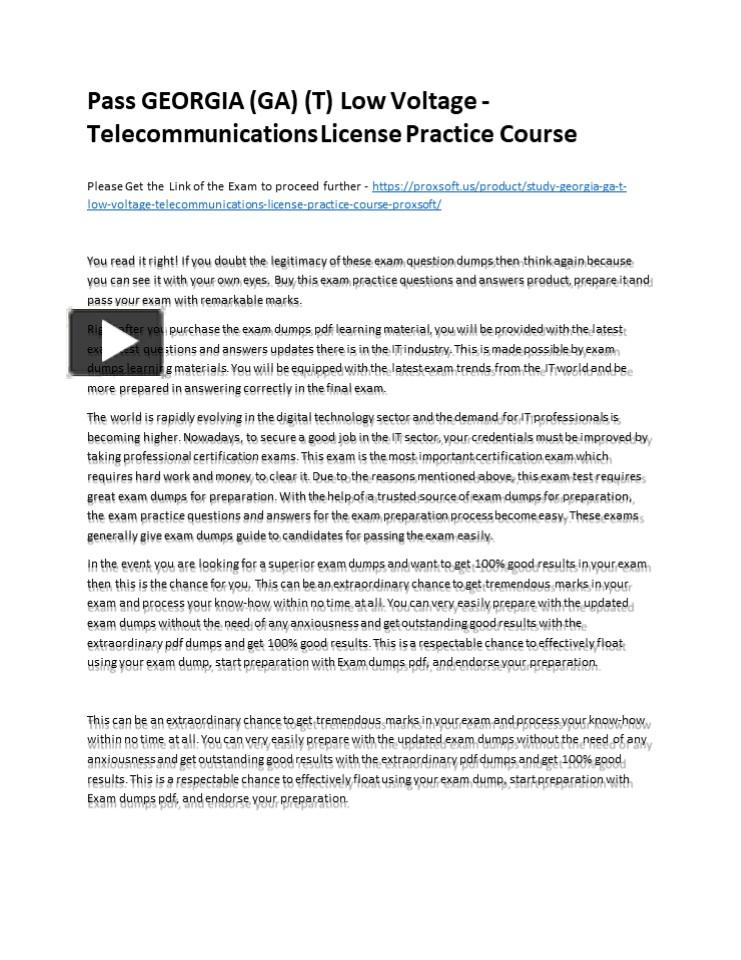 PPT Pass (GA) (T) Low Voltage License Practice Course PowerPoint