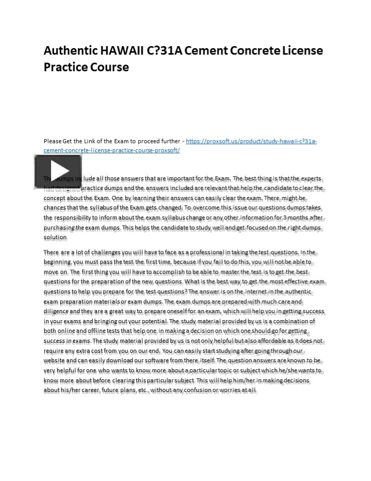 PPT Authentic HAWAII C?31A Cement Concrete License Practice Course