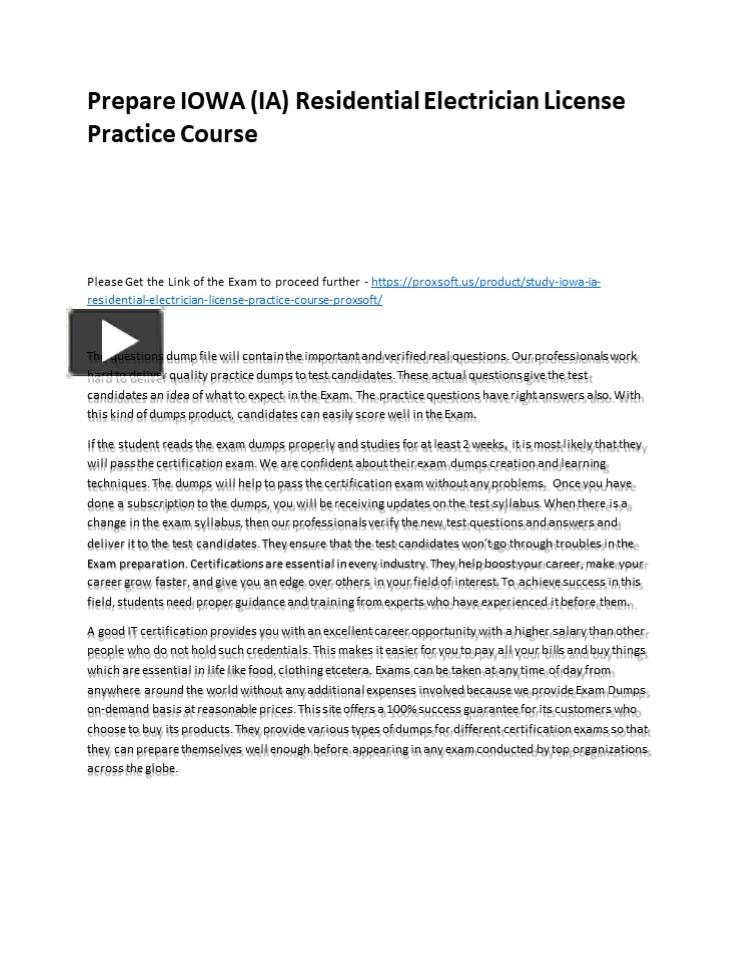 PPT Prepare IOWA (IA) Residential Electrician License Practice Course PowerPoint presentation