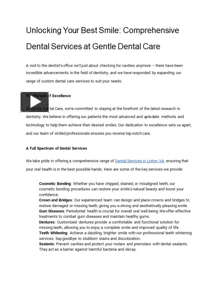 PPT Unlocking Your Best Smile Comprehensive Dental Services at
