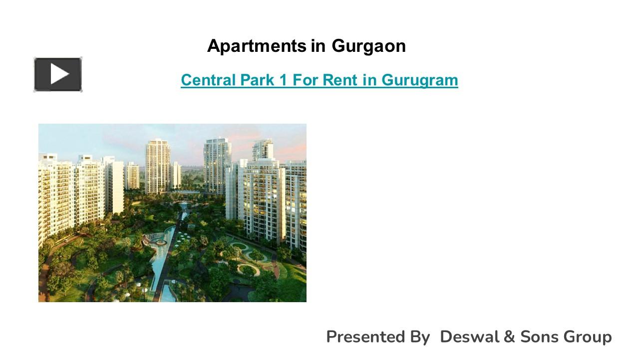 PPT Apartments For Rent in Central Park 1 Gurgaon PowerPoint