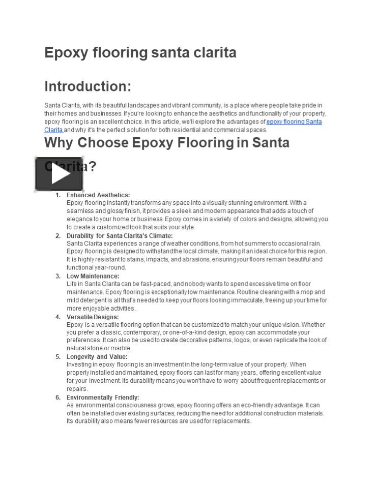 PPT epoxy flooring santa clarita PowerPoint presentation free to