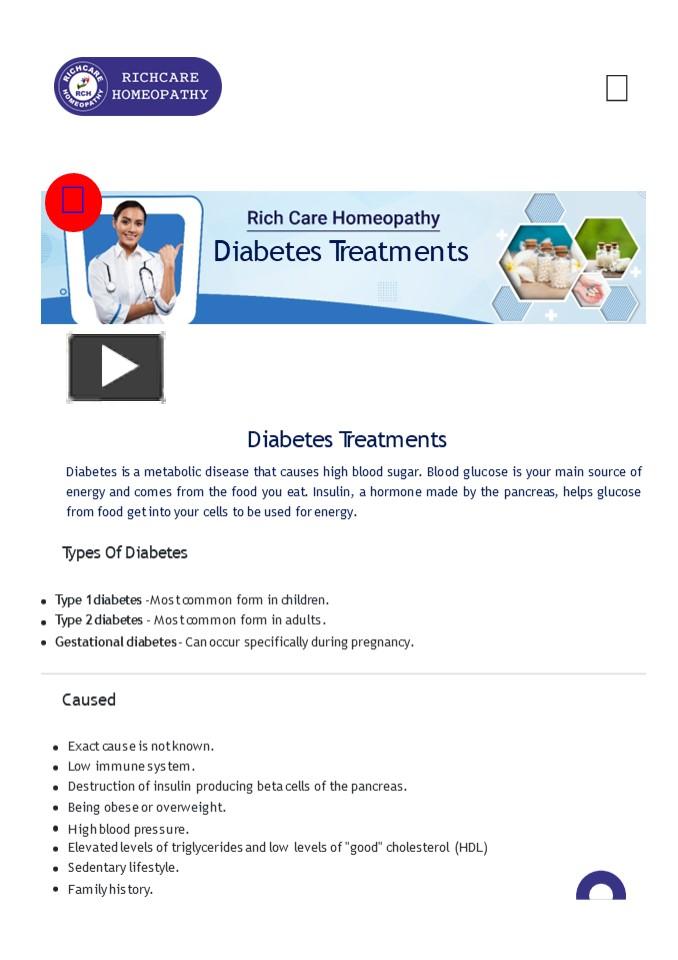 PPT Diabetes Treatment & Cure Homeopathic Medicine for Diabetes