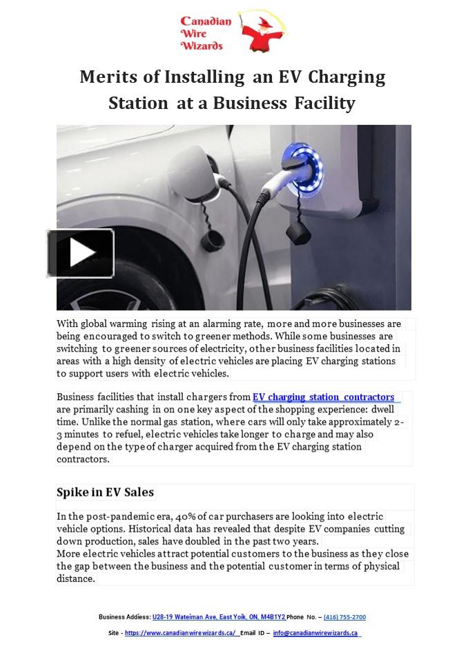 PPT Merits of Installing an EV Charging Station at a Business