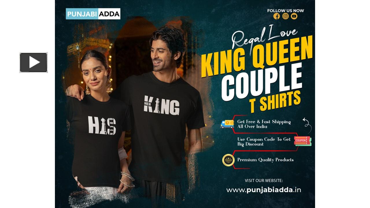 PPT Ruler Vibes King Queen Couple T Shirts at Punjabi Adda PowerPoint