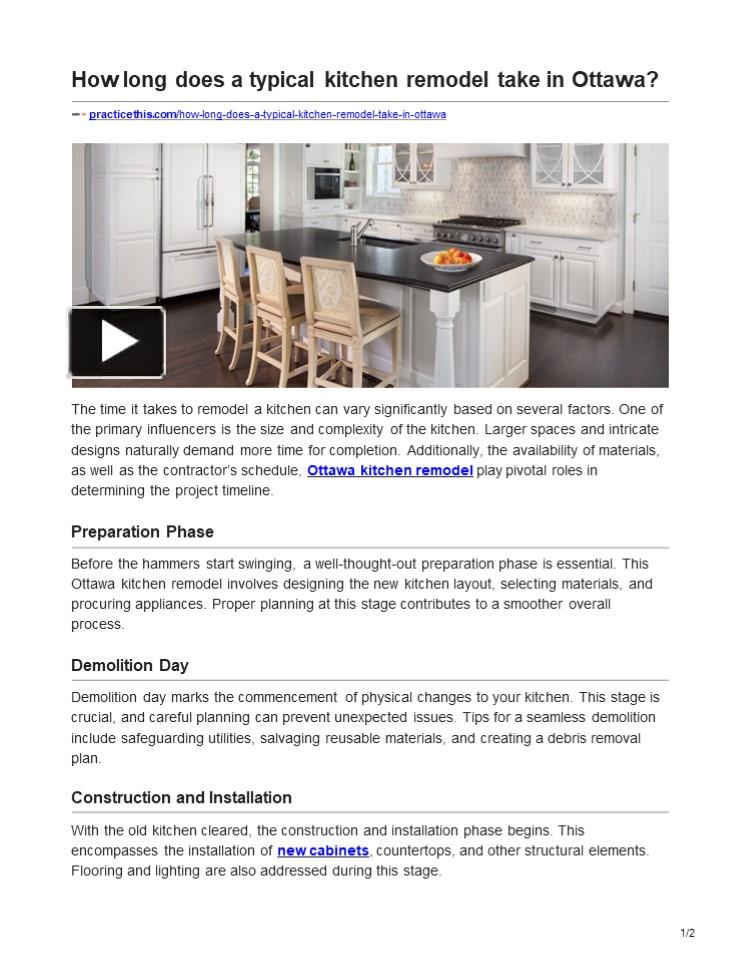 PPT How long does a typical kitchen remodel take in Ottawa PowerPoint