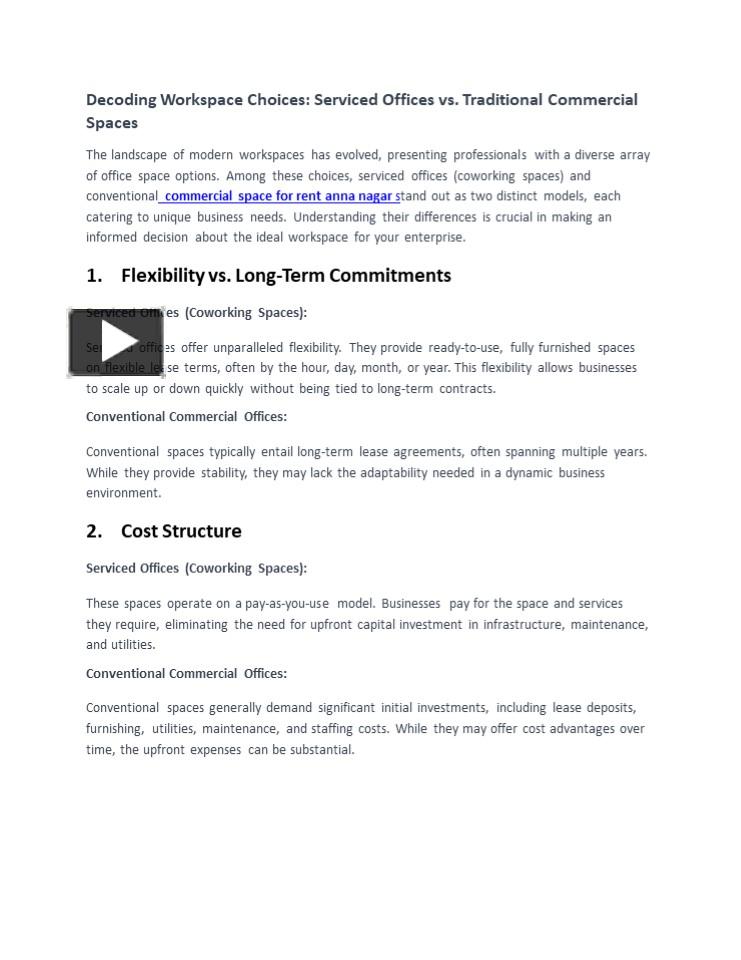 PPT Decoding Workspace Choices Serviced Offices vs. Traditional
