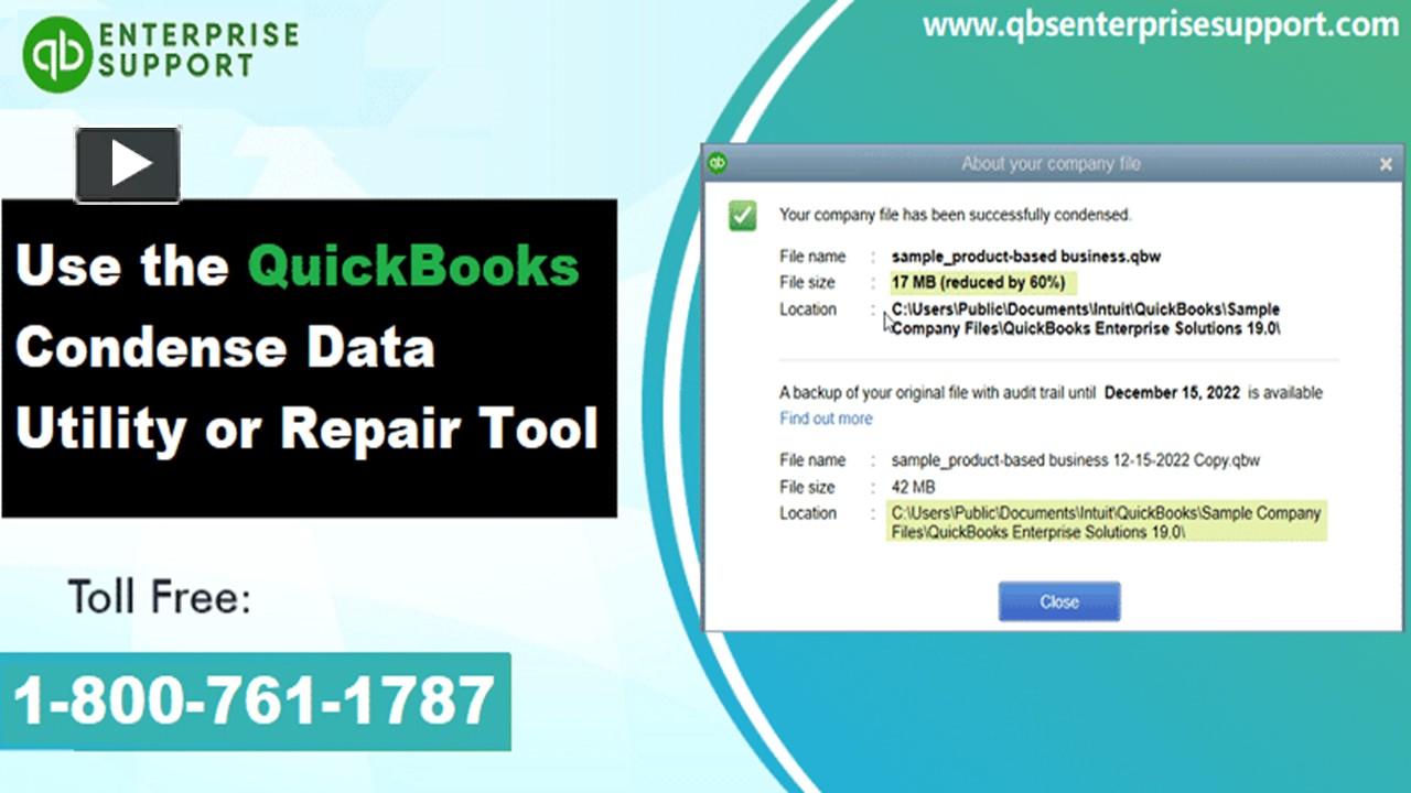 PPT Walkthrough to Use the QuickBooks Condense Data Tool PowerPoint
