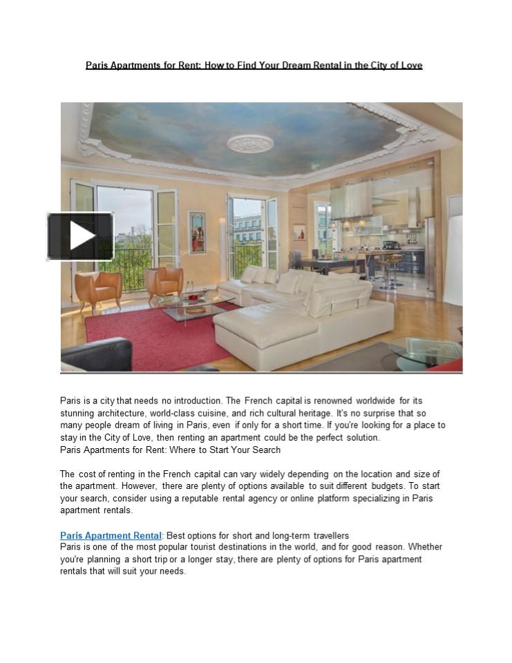 PPT Paris Apartments for Rent How to Find Your Dream Rental in the