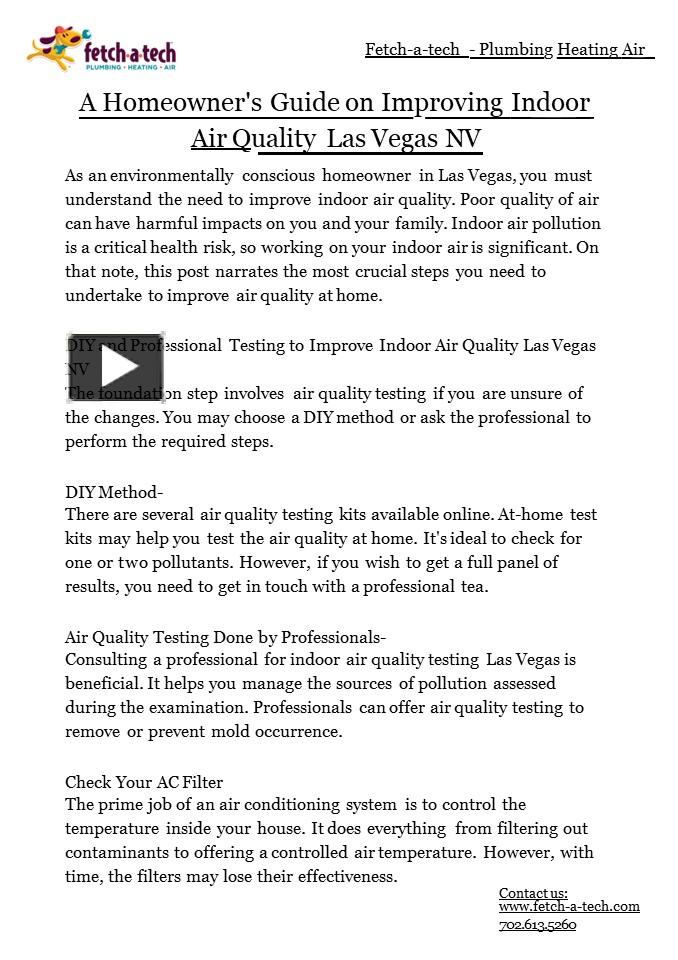 PPT A Homeowner's Guide on Improving Indoor Air Quality Las Vegas NV