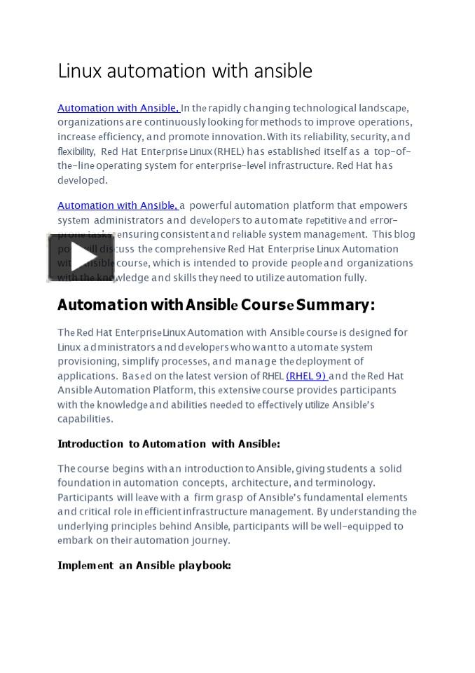 PPT linux automation with ansible PowerPoint presentation free to