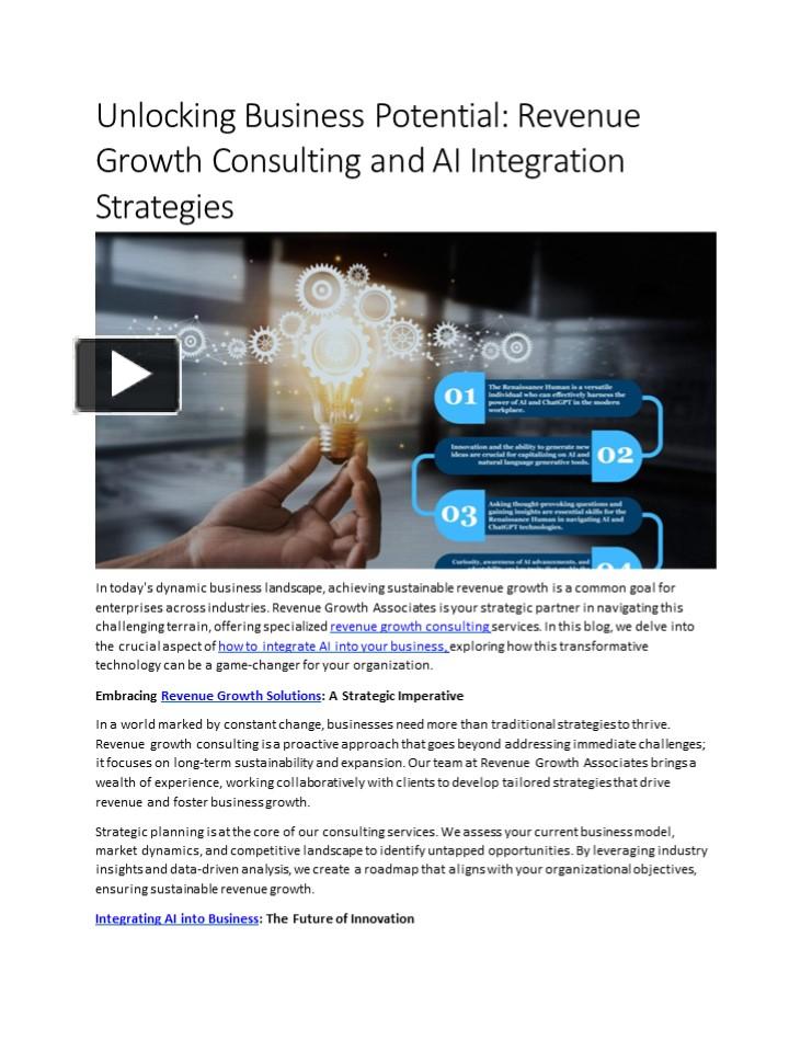 Unlocking Business Potential Revenue Growth Consulting and AI