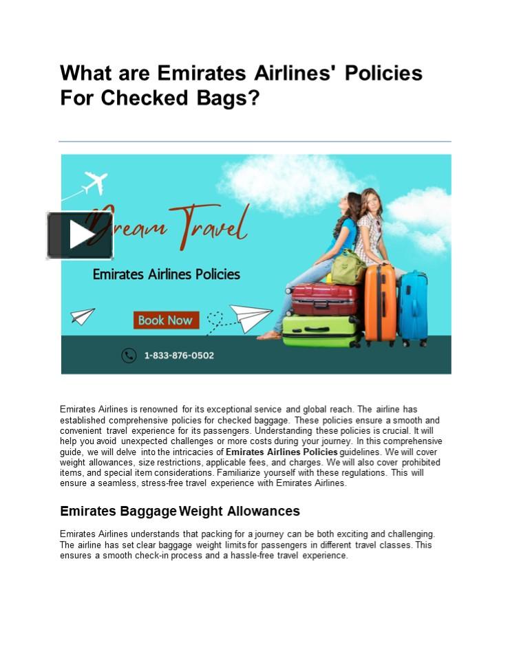 PPT What are Emirates Airlines' Policies For Checked Bags? PowerPoint