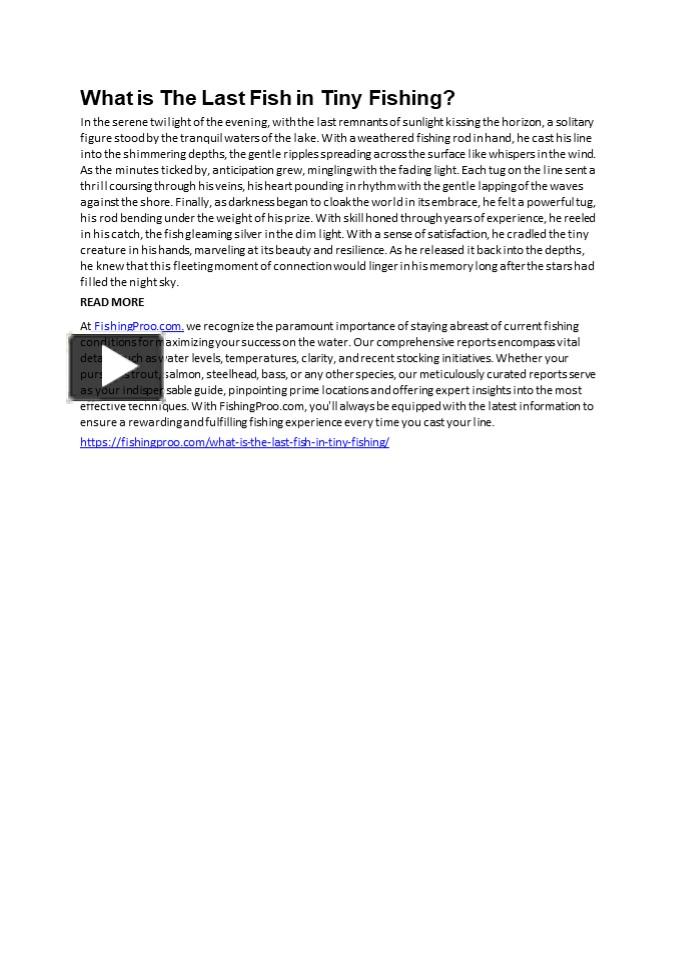 PPT What is The Last Fish in Tiny Fishing? PowerPoint presentation