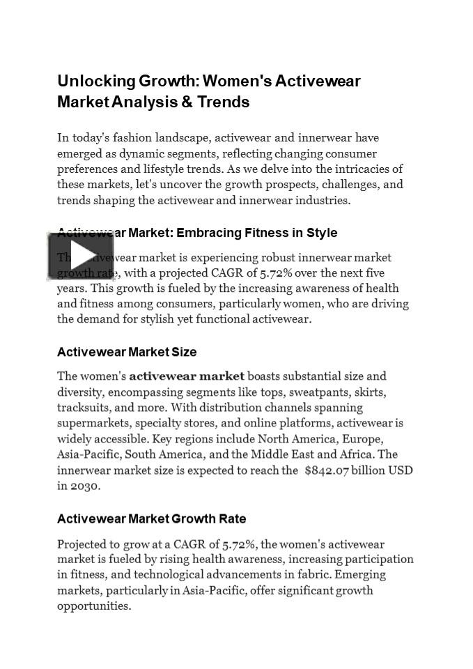 PPT Exploring Growth Analysis and Trends in Women's Activewear