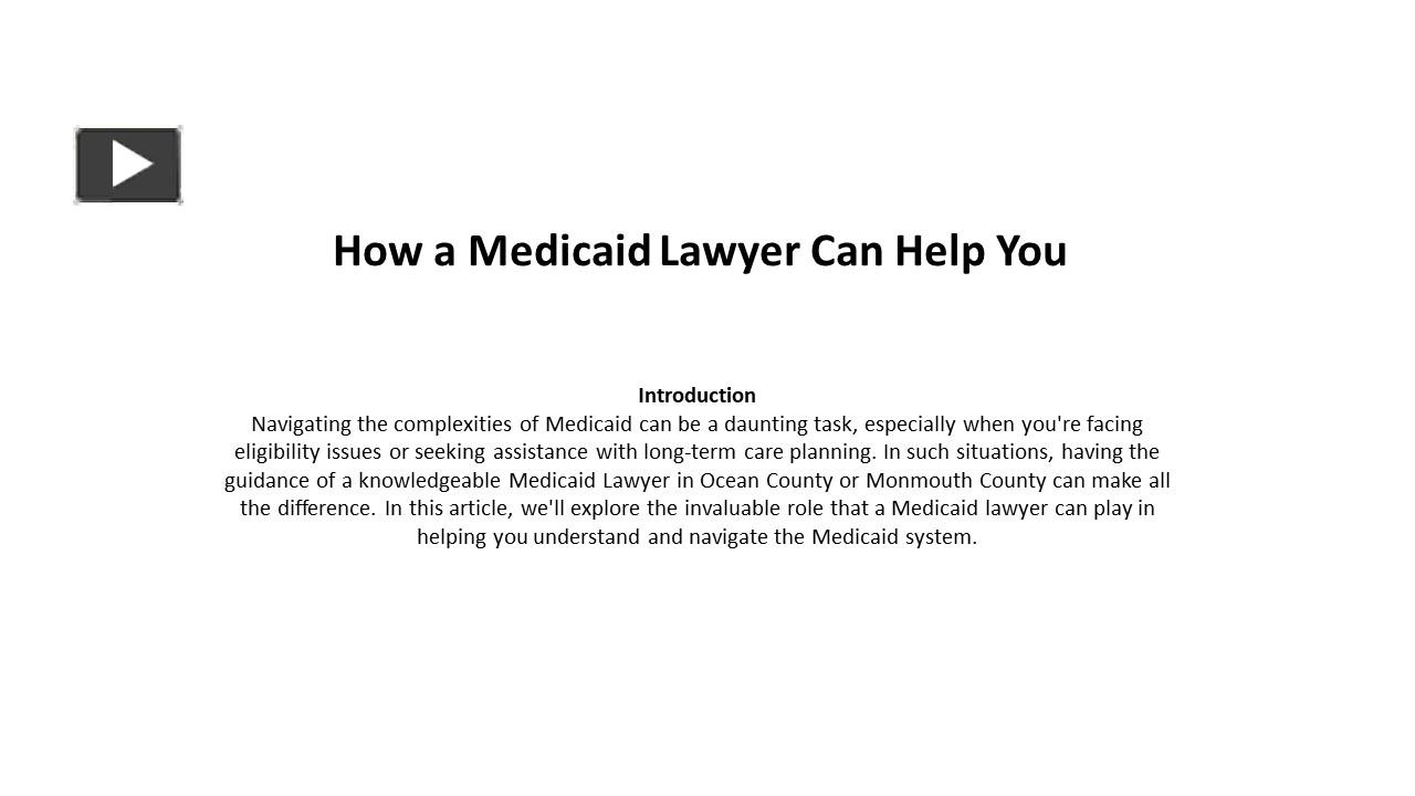 PPT How a Medicaid Lawyer Can Help You PowerPoint presentation free