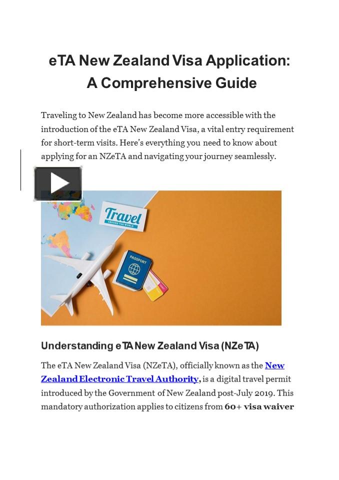 PPT eTA New Zealand Visa Application A Comprehensive Guide