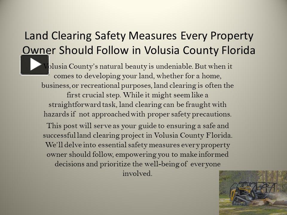 PPT Land Clearing Safety Measures Every Property Owner Should Follow