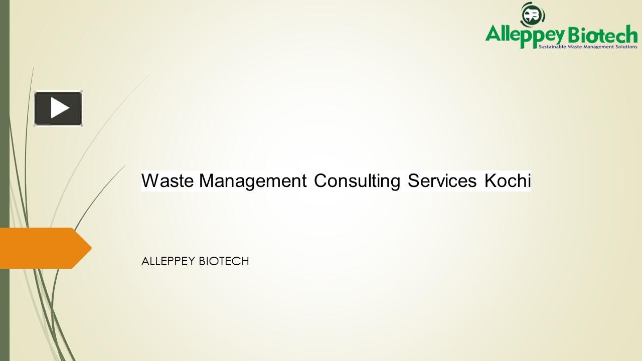 PPT Waste Management Consulting Services Kochi PowerPoint