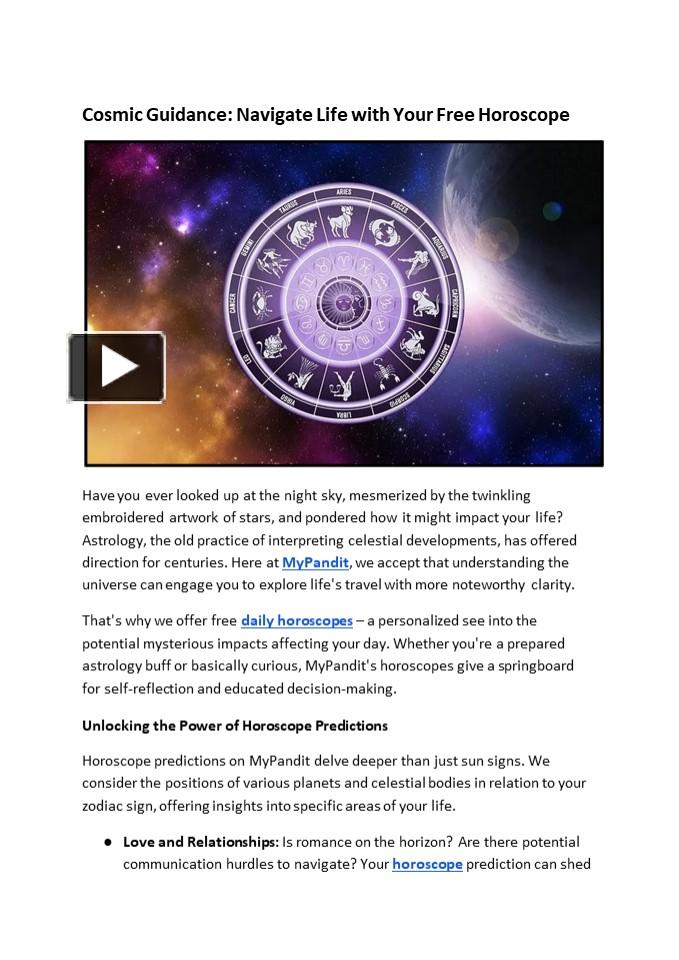 Cosmic Guidance Navigate Life with Your Free Horoscope presentation