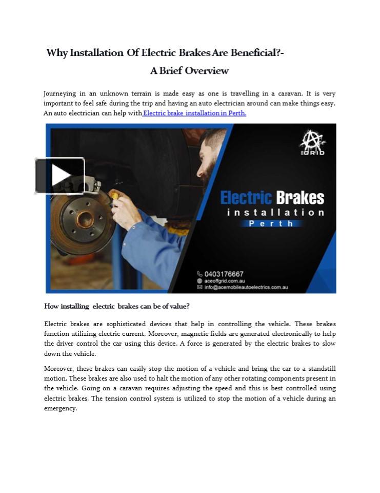 PPT Electric brakes installation in Perth by professionals aceoffgrid PowerPoint