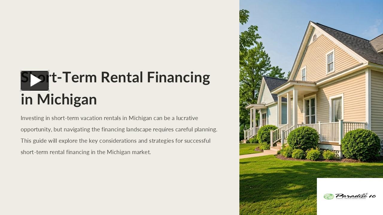 PPT ShortTerm Rental Financing in Michigan PowerPoint presentation