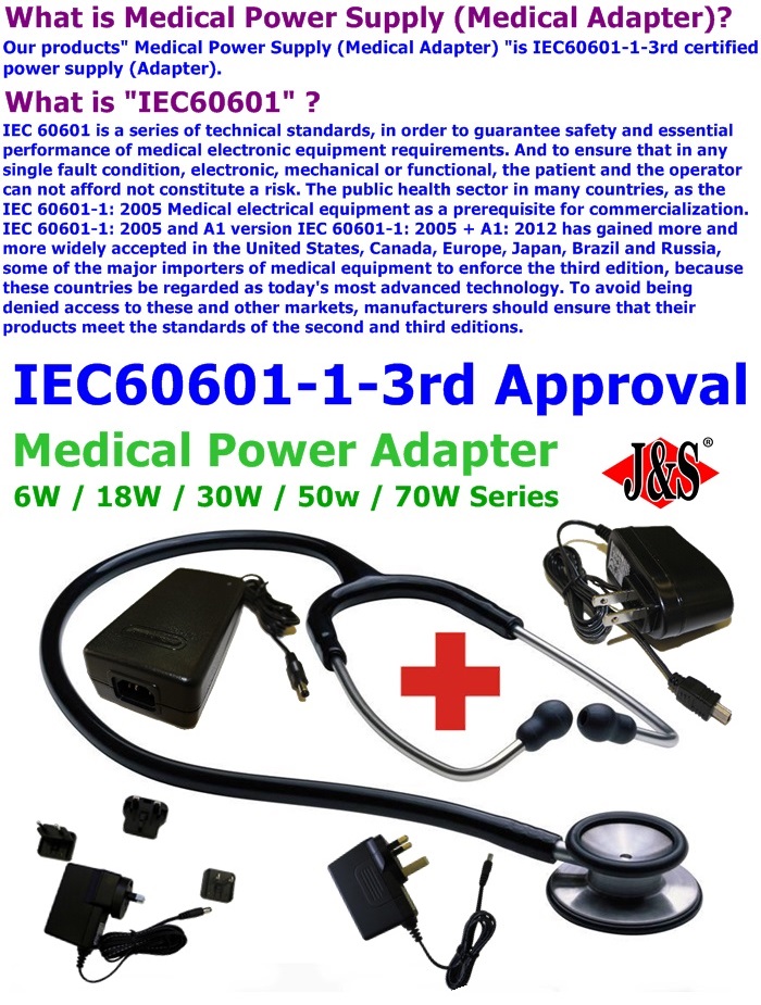 IEC60601 Medical device applications Power Supply 48W 12Vdc 4A C8