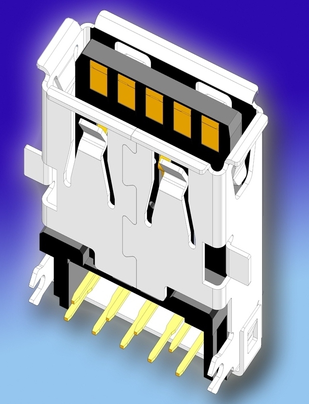 SUYINs Small USB 3.0/ type A Single Receptacles for Recessed PCB Installation Reduce Height