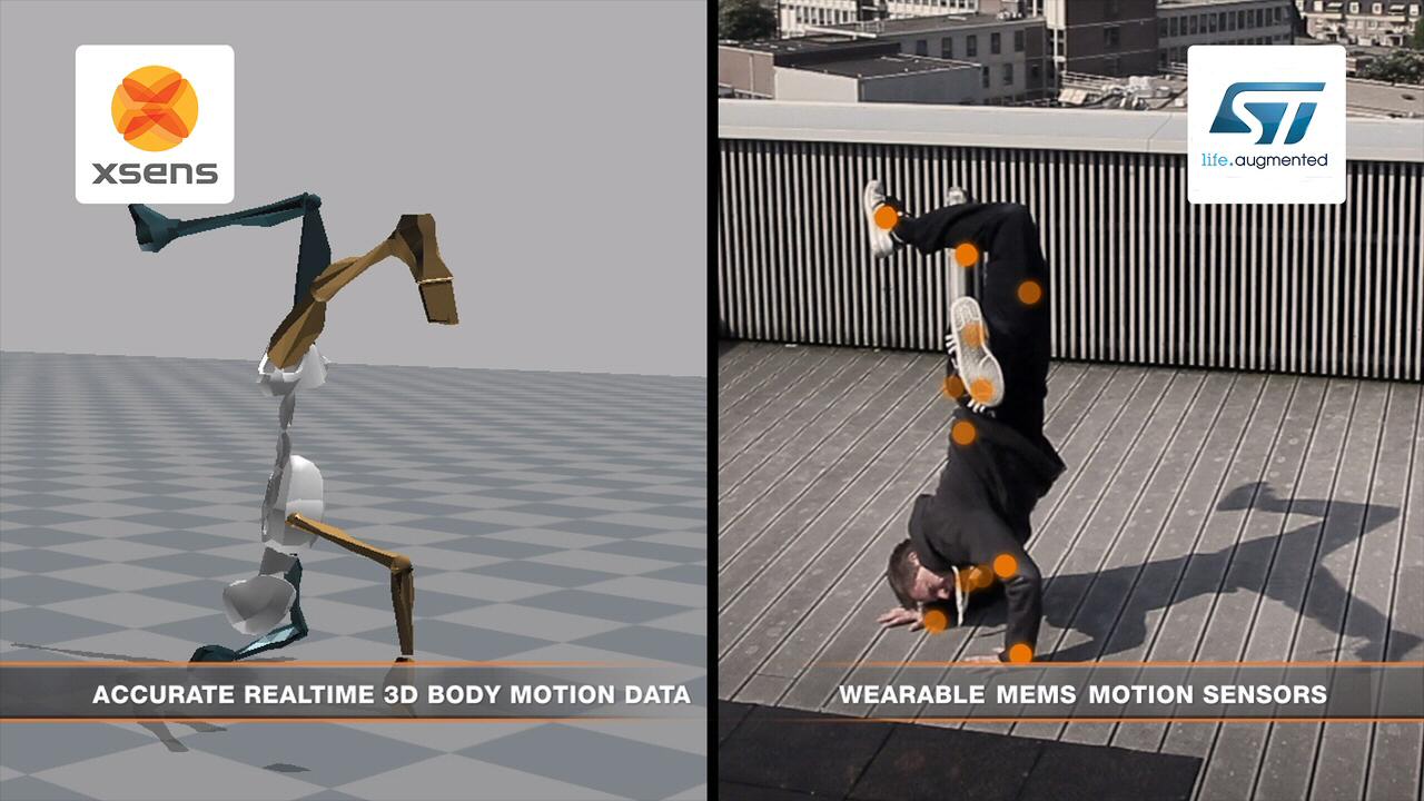 Xsens and STMicroelectronics demonstrate wearable wireless 3D body