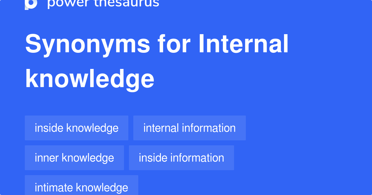 Internal Knowledge synonyms 53 Words and Phrases for Internal Knowledge