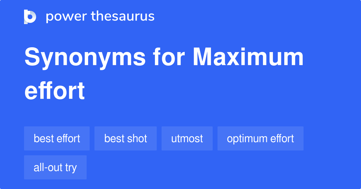 Maximum Effort synonyms 245 Words and Phrases for Maximum Effort