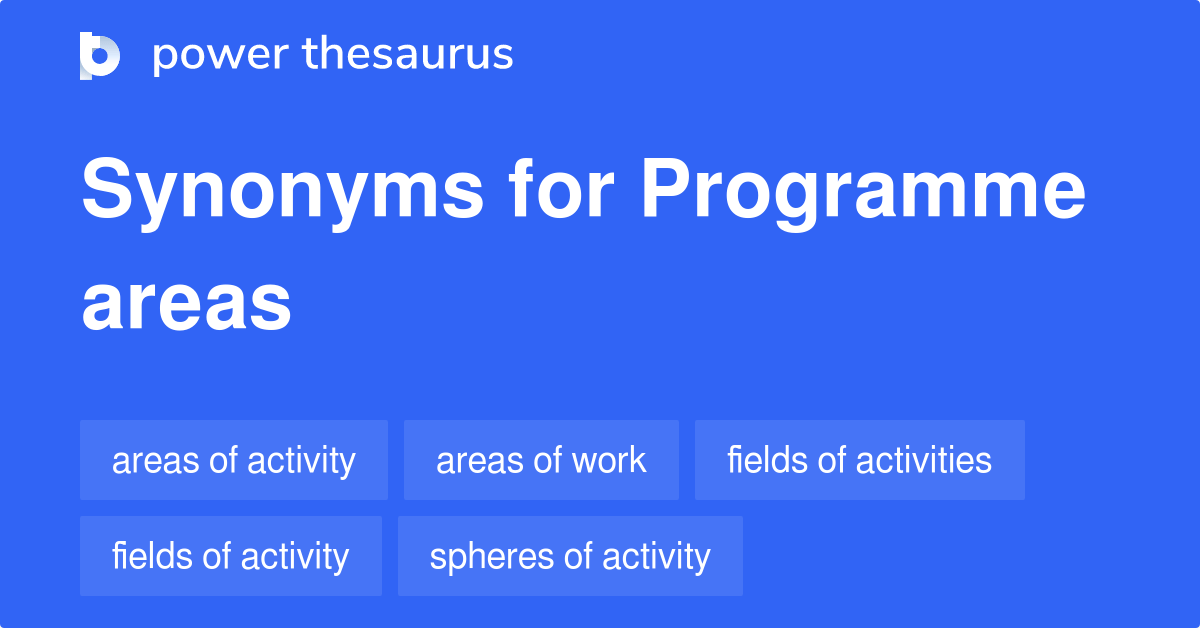 Programme Areas synonyms 44 Words and Phrases for Programme Areas