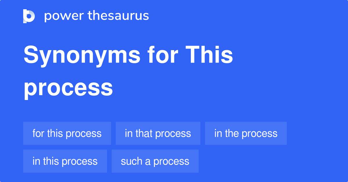 This Process synonyms 103 Words and Phrases for This Process