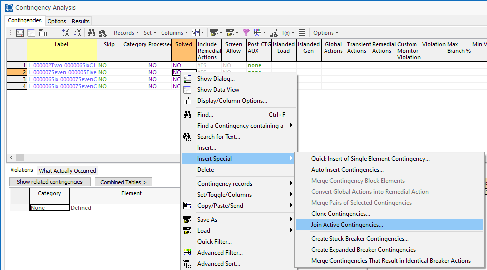 N11 Contingency Scenario ATC Analysis » Knowledge Base » PowerWorld