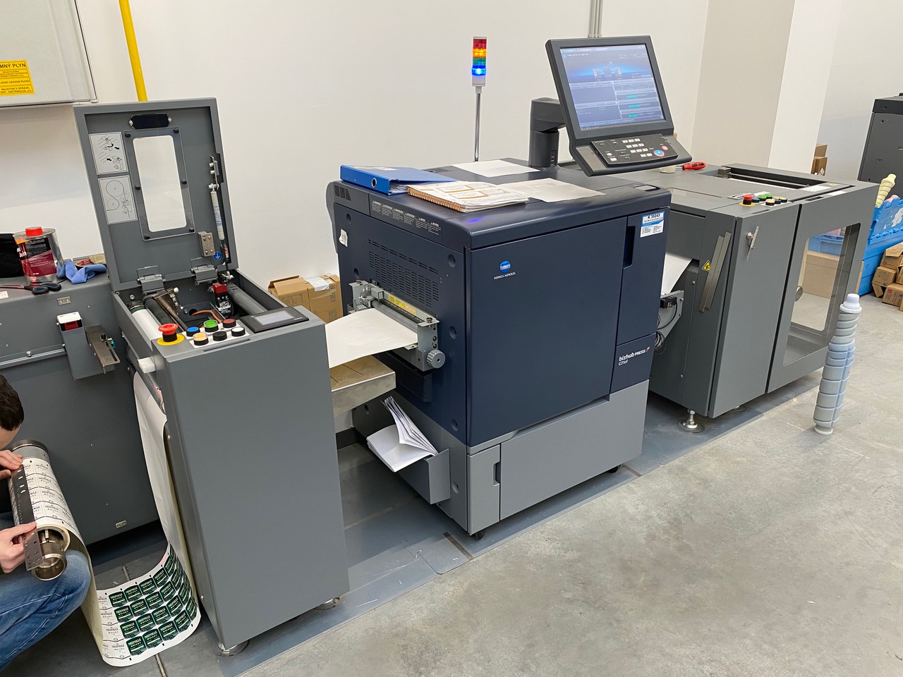 Konica Minolta Bizhub C71cf digital label printer from 2015 PP