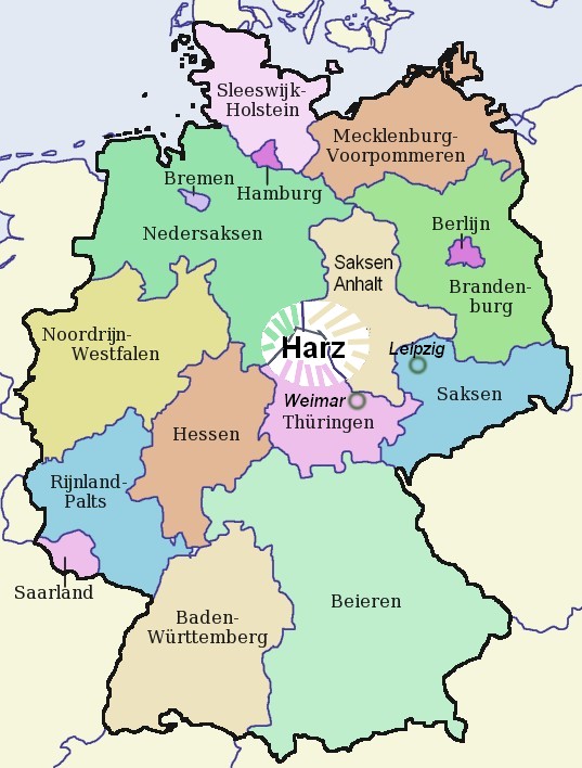 Harz Bundesländer Karte Harz, vakantie augustus 2014