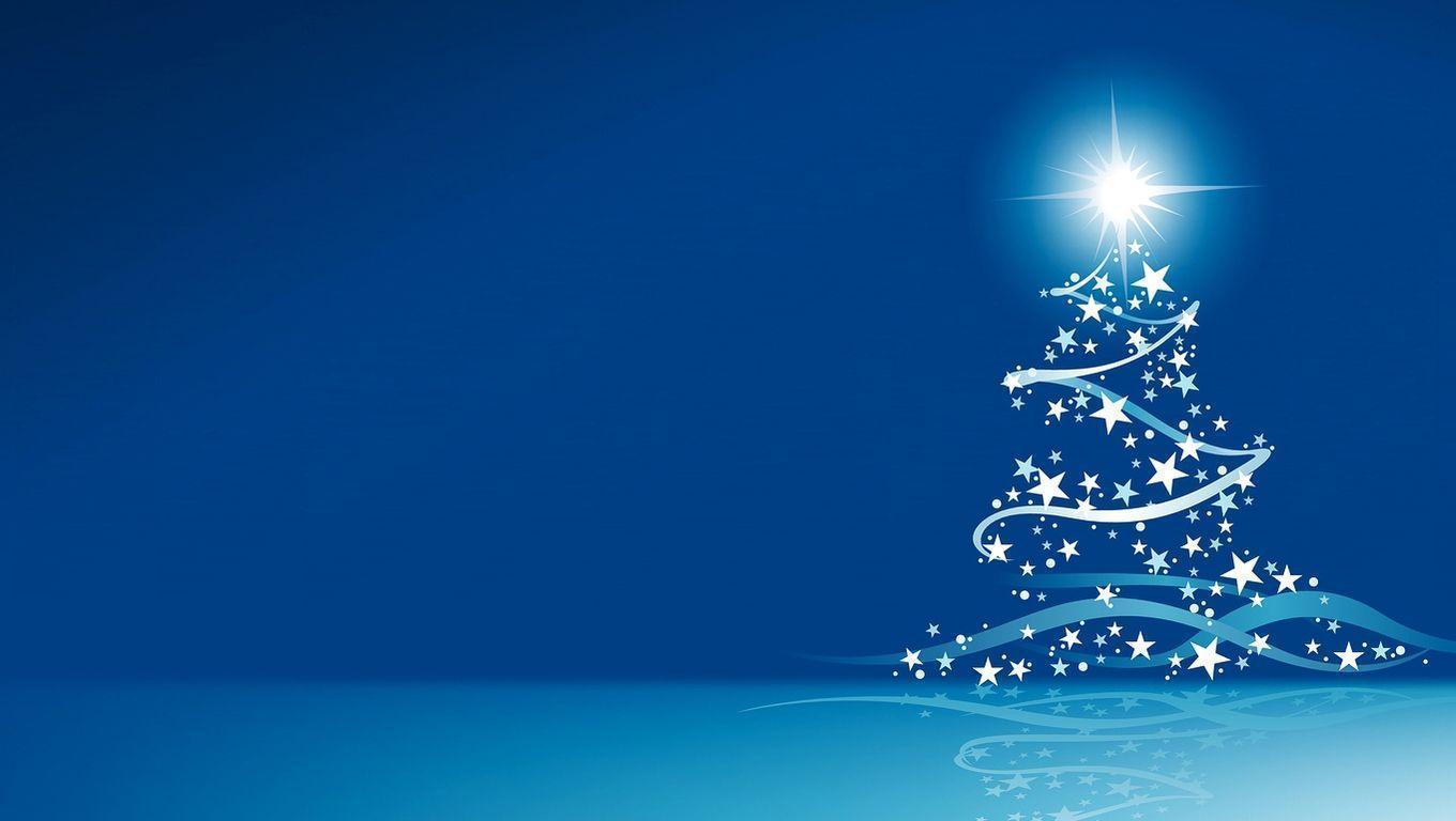 Blue Christmas Tree Slides Backgrounds for Powerpoint Templates PPT