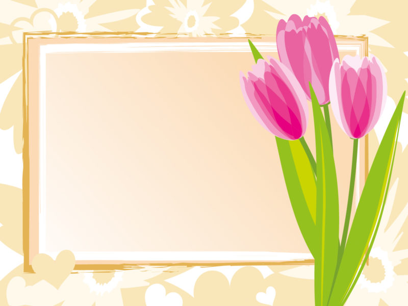 Pink tulips frame Backgrounds Border & Frames, Flowers, Green, Pink